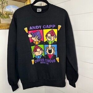 Andy Capp Circus Circus Reno NV Vtg Rare Casino Classics Sweatshirt Black Large